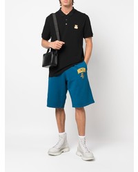 Polo brodé noir Moschino