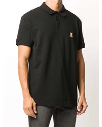 Polo brodé noir Moschino