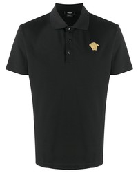 Polo brodé noir Versace