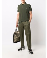 Polo brodé olive Stone Island