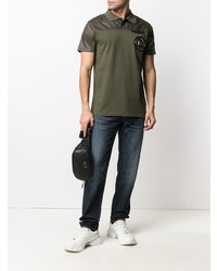 Polo brodé olive Balmain