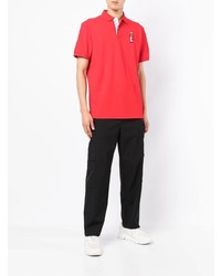 Polo brodé rouge Hackett