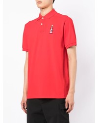 Polo brodé rouge Hackett