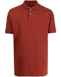 Polo brodé rouge Emporio Armani