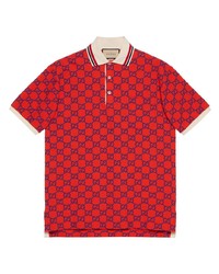 Polo brodé rouge Gucci