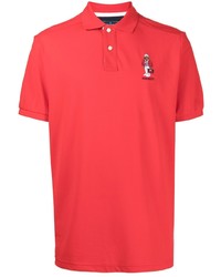 Polo brodé rouge Hackett