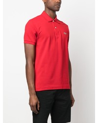 Polo brodé rouge Lacoste