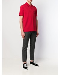 Polo brodé rouge Versace