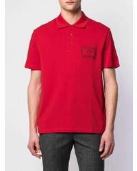 Polo brodé rouge Versace