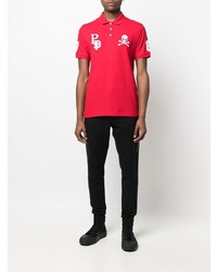 Polo brodé rouge Philipp Plein