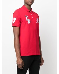 Polo brodé rouge Philipp Plein