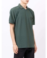 Polo brodé vert foncé Giorgio Armani