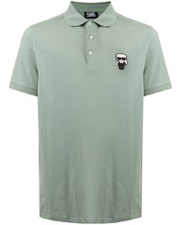 Polo brodé vert menthe Karl Lagerfeld