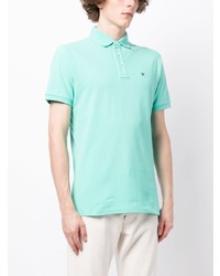 Polo brodé vert menthe Hackett