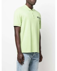 Polo brodé vert menthe Moschino