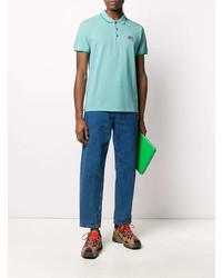 Polo brodé vert menthe Kenzo