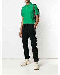 Polo brodé vert Gucci