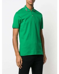 Polo brodé vert Gucci