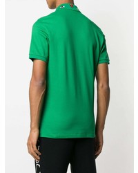 Polo brodé vert Gucci