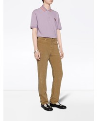 Polo brodé violet clair Gucci