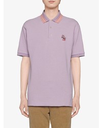 Polo brodé violet clair Gucci