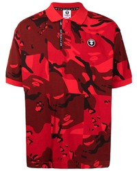 Polo camouflage rouge AAPE BY A BATHING APE