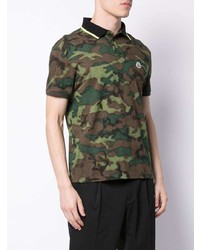 Polo camouflage vert foncé Moncler