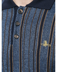 Polo en lin à rayures verticales bleu Vivienne Westwood