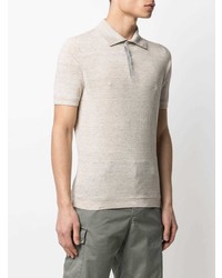 Polo en lin beige Brunello Cucinelli