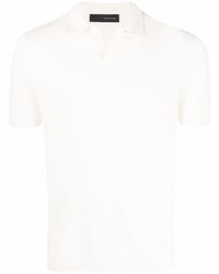 Polo en lin blanc Tagliatore