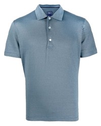 Polo en lin bleu clair Fedeli