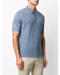 Polo en lin bleu clair Corneliani