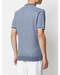 Polo en lin bleu clair Corneliani