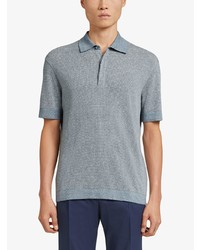 Polo en lin bleu clair Ermenegildo Zegna