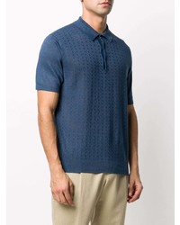 Polo en lin bleu marine Corneliani