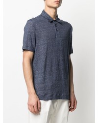 Polo en lin bleu marine Z Zegna