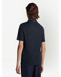 Polo en lin bleu marine Zegna