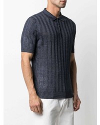 Polo en lin bleu marine Tagliatore