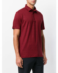 Polo en lin bordeaux Ermenegildo Zegna