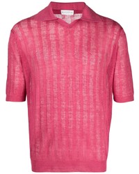 Polo en lin fuchsia