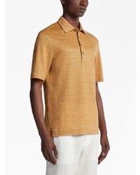 Polo en lin jaune Zegna