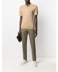 Polo en lin marron clair Corneliani