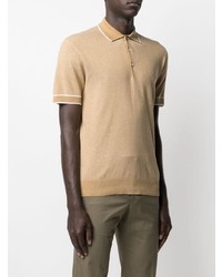 Polo en lin marron clair Corneliani