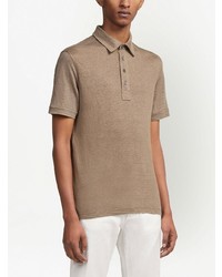 Polo en lin marron Zegna