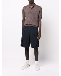 Polo en lin marron Lardini