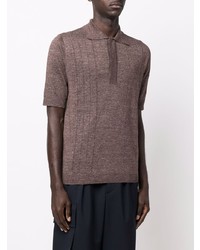 Polo en lin marron Lardini