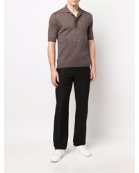 Polo en lin marron Lardini