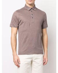 Polo en lin marron Ermenegildo Zegna