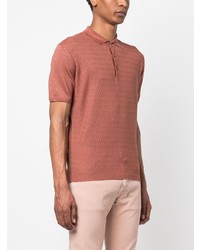 Polo en lin marron Corneliani