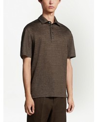 Polo en lin marron Zegna